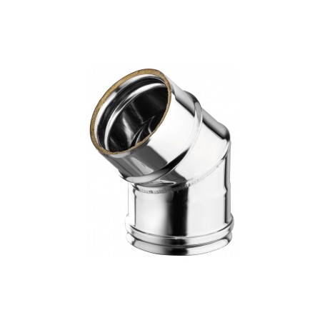 Coude 45° acier inoxydable pour poele à pellet