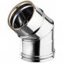 Coude 45° acier inoxydable pour poele à pellet
