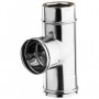 Raccord à T double paroi acier inox. pour poele à pellet