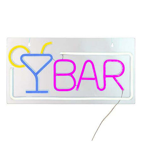 Tube néon mural LED "Bar" l42 cm