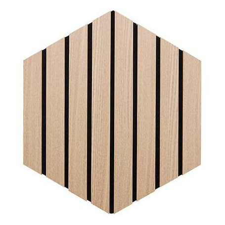 Lot de 3 panneaux déco Colva 30x26cm hexagone effet bois cla
