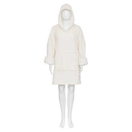 Plaid sweat bouclette ivoire