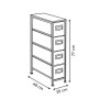 Rangement 4 tiroirs Tissa beige