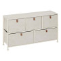 Commode basse 5 tiroirs Tissa beige