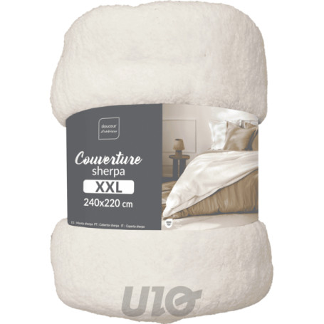 Couverture sherpa 220x240cm calinou