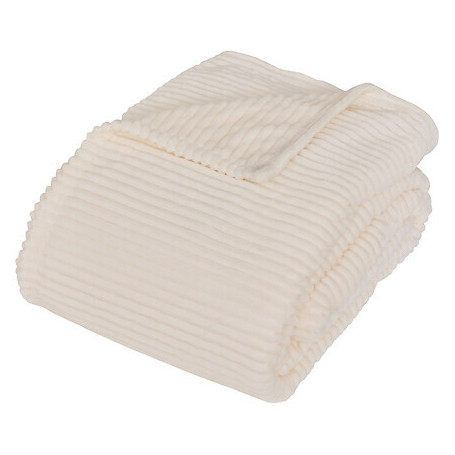 Plaid Arum 240 x 220 cm flanelle ivoire