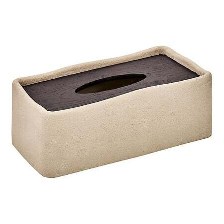 Boîte à mouchoirs Olea résine beige
