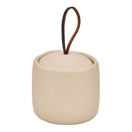 Pot à cotons Olea diam 10 cm résine beige