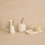 Pot à cotons Olea diam 10 cm résine beige