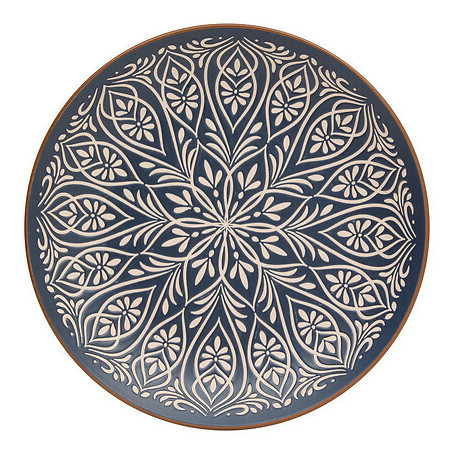 Assiette plate Inès bleu