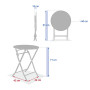 Table ronde pliante Greensboro + 2 chaises laurier