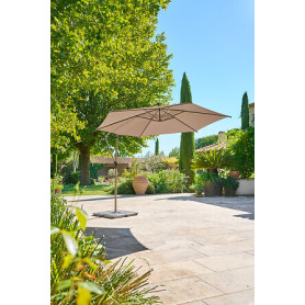 Parasol décentré Manoa 3 m café