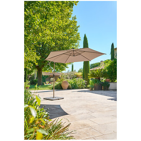 Parasol décentré Manoa 3 m café