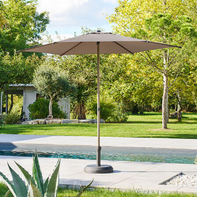 Parasol droit Soya 2,7 m inclinable café