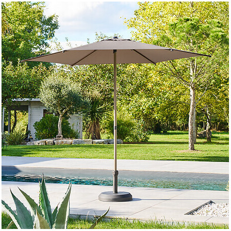 Parasol droit Soya 2,7 m inclinable café