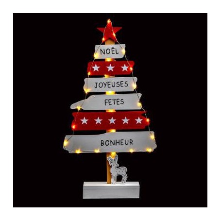 Sapin de noel bois + led