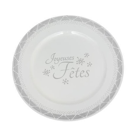 Assiette de présentation imprimée argent