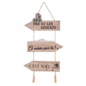 Pancarte cadeaux de Noël en bois