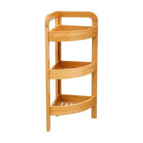 Etagère d'angle 3 niveaux bambou