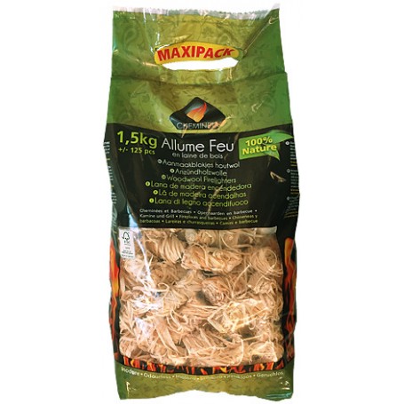 Allume feu laine de bois et cire végétale 1.5 kgs