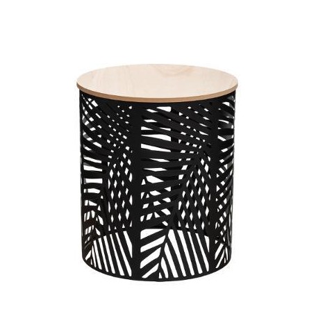 Table d'appoint feuille noir