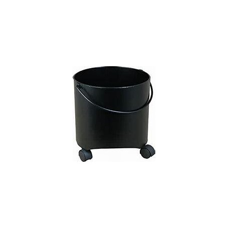 Seau à bûches sur roulettes